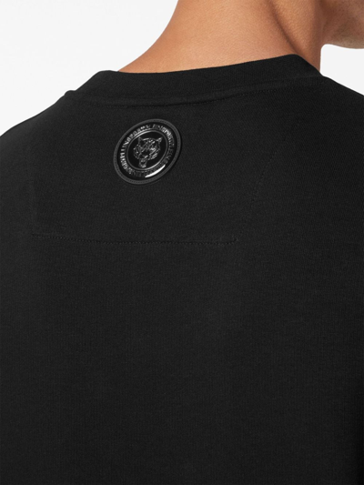 Shop Plein Sport Graphic-print Logo-patch Sweatshirt In Schwarz