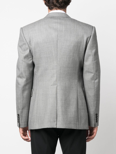Alexander Mcqueen Single-breasted Wool Blazer In Grau
