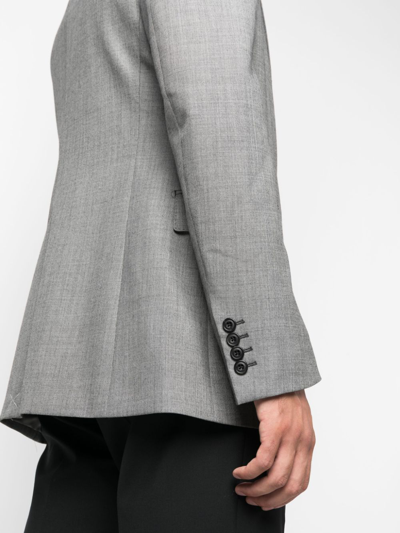 Shop Alexander Mcqueen Single-breasted Wool Blazer In Grau