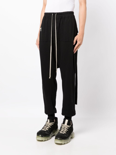 Shop Rick Owens Drkshdw Drop-crotch Track Trousers In Schwarz