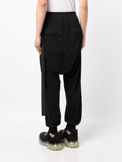 Shop Rick Owens Drkshdw Drop-crotch Track Trousers In Schwarz