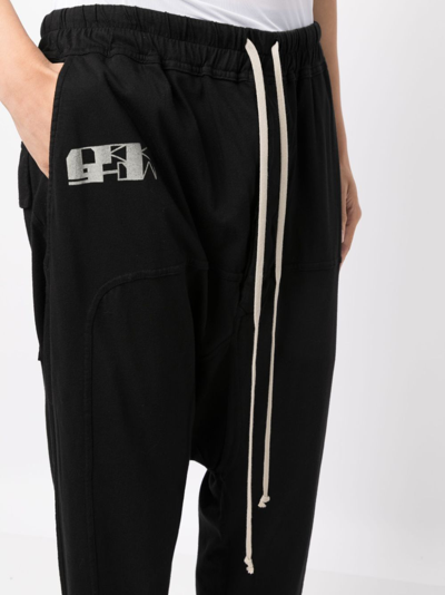 Shop Rick Owens Drkshdw Drop-crotch Track Trousers In Schwarz