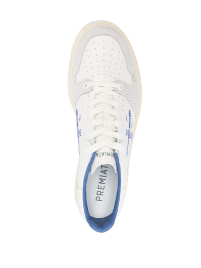 Shop Premiata Quinn Panelled Sneakers In White