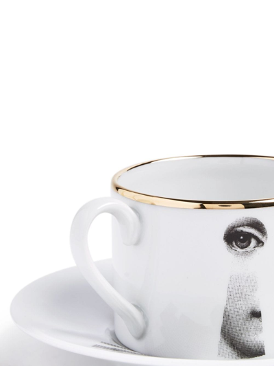 Shop Fornasetti Variazioni Serratura Tea Cup In Weiss