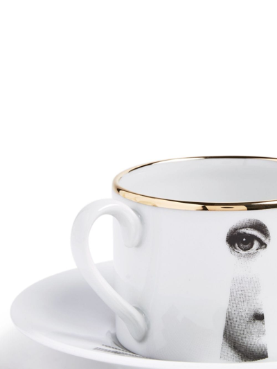 Fornasetti Variazioni Serratura Tea Cup In Weiss