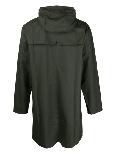 Shop Rains Lightweight Waterproof Hooded Raincoat In Grün