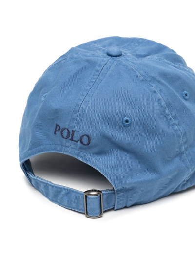 Shop Polo Ralph Lauren Embroidered-logo Cotton Cap In Blau