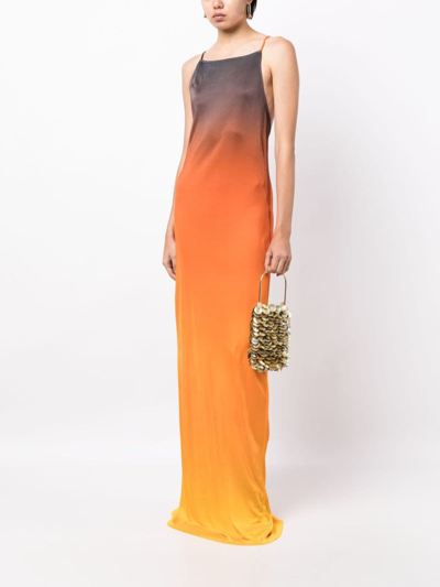 Shop Ronny Kobo Rayna Gradient-effect Dress In Orange