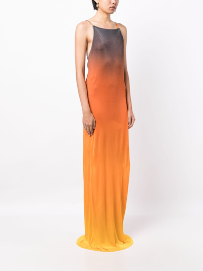 Shop Ronny Kobo Rayna Gradient-effect Dress In Orange