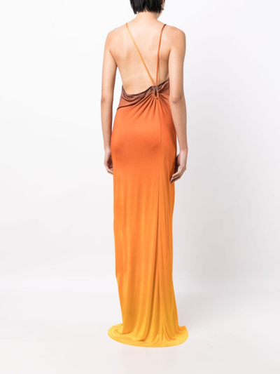 Shop Ronny Kobo Rayna Gradient-effect Dress In Orange