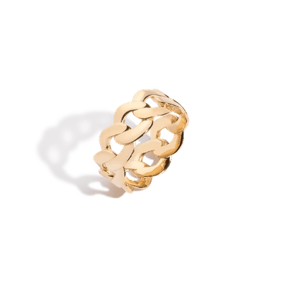 Shop Aurate New York Puffy Chain Ring In Rose