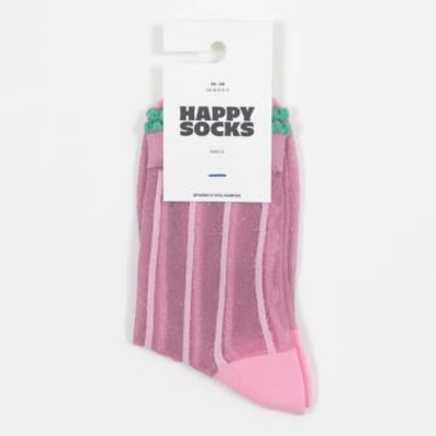Shop Happy Socks Lily Glittery Ankle Socks In Pink