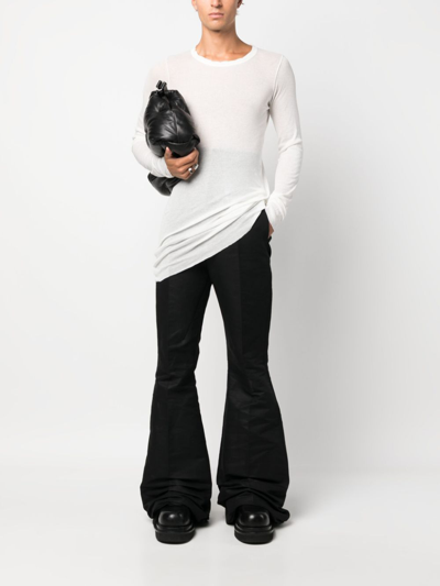 Rick Owens Long-sleeve Fine-ribbed T-shirt In White