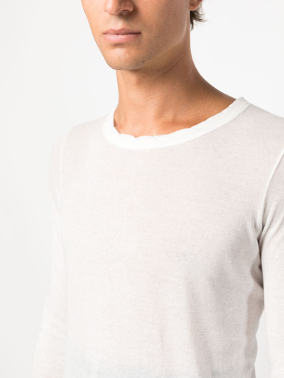 Rick Owens Long-sleeve Fine-ribbed T-shirt In White