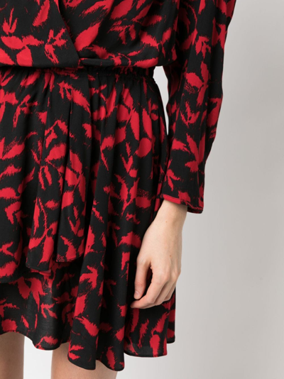 Zadig & Voltaire Rogers Leaf-print Minidress In Black