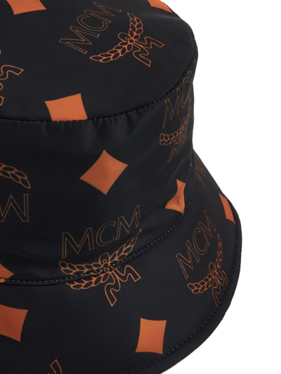Shop Mcm Logo-print Cotton Bucket Hat In Black