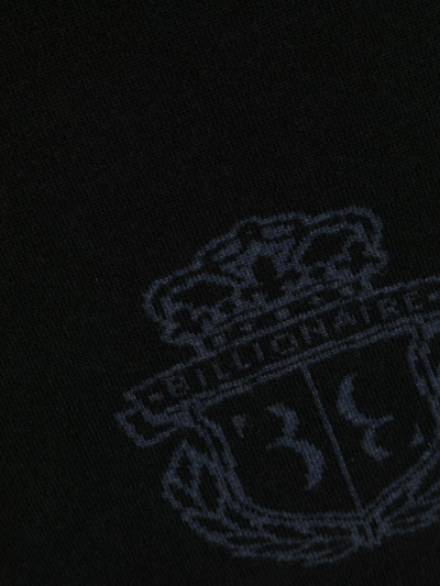 Shop Billionaire Crest-motif Intarsia-knit Scarf In Black