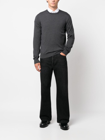 Fay Crew-neck Wool Jumper In Grey
