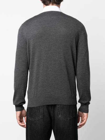 Fay Crew-neck Wool Jumper In Grey