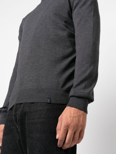 Shop Fay Crew-neck Wool Jumper In Grey