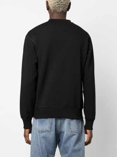 Shop Valentino Vlogo Signature Patch Cotton Sweatshirt In Black