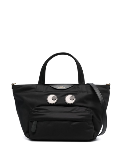 Shop Anya Hindmarch Mini Eyes Tote Bag In Black