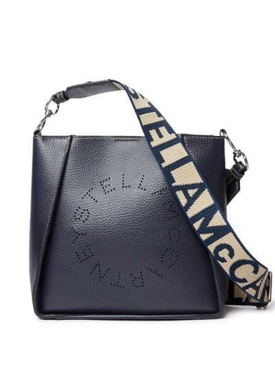 Shop Stella Mccartney Perforated-logo Grained Shoulder Bag In Black