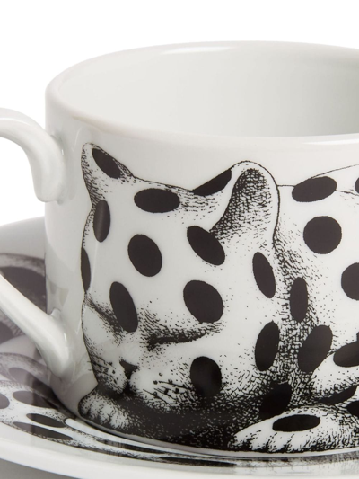 Shop Fornasetti High Fidelity Cat Tea Cup In White