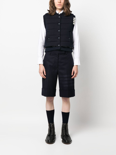 Thom Browne 4-bar Stripe Reversible Vest In Blue