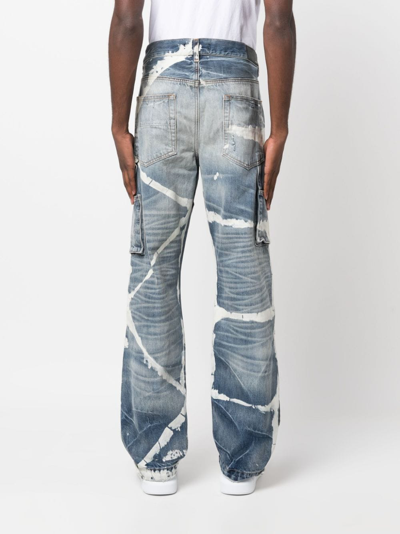 Shop Amiri Bleached Straight-leg Jeans In Blue