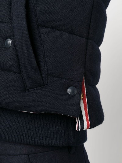 Thom Browne 4-bar Stripe Reversible Vest In Blue