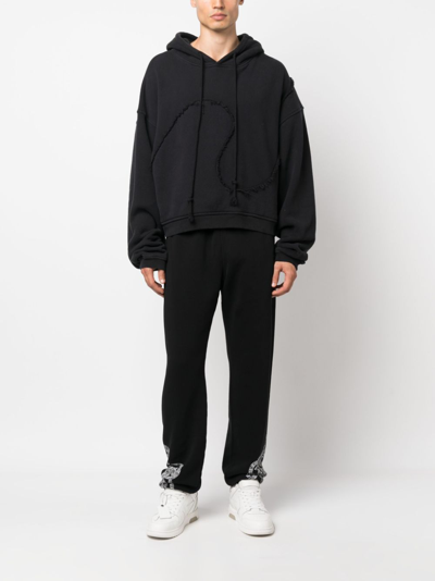 Marcelo Burlon County Of Milan Logo-print Organic-cotton Track Pants In Black