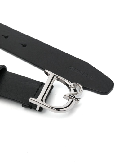 Shop Dsquared2 D2 Statement Logo-buckle Leather Belt In Black