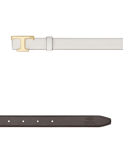 Tod's Timeless T Reversible Leather Belt In Brown