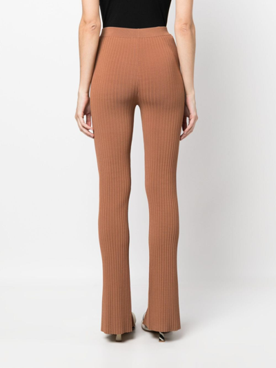 Nanushka Front-slit Leggings In Brown