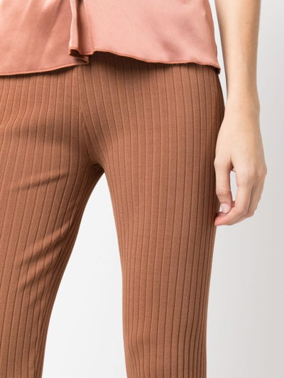 Nanushka Front-slit Leggings In Brown