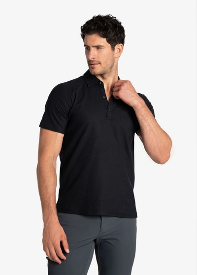Shop Lole Colin Polo Short Sleeve In Black