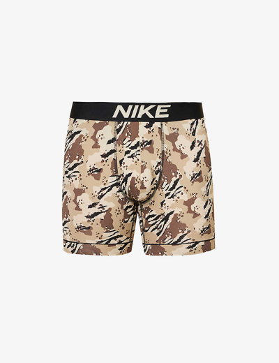 Shop Nike Mens Tiger Camo Print Camo-print Branded-waistband Stretch-woven Boxer Briefs