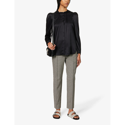 Shop Isabel Marant Women's Black Joanea Silk-blend Top