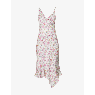 Shop Isabel Marant Womens Ecru Lucia Silk-blend Midi Dress