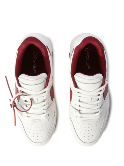 Shop Off-white Off White Out Of Office Leather Sneakers In White Burgund