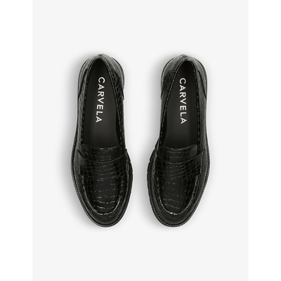 Shop Carvela Women's Black Grange Tassel-embellished Leather Loafers