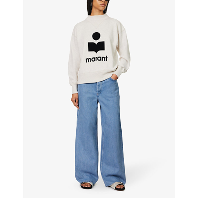 Shop Isabel Marant Étoile Isabel Marant Etoile Women's Ecru Moby Logo-printed Cotton-blend Sweatshirt