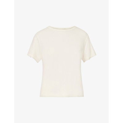 Shop Khaite Women's Cream Emmylou Regular-fit Woven T-shirt