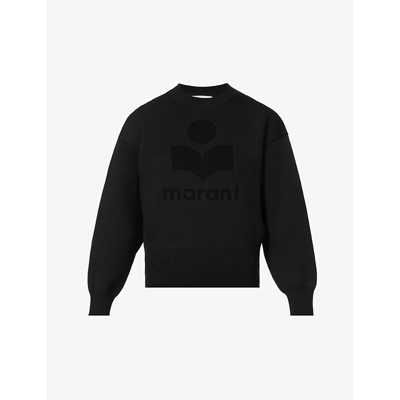 Shop Isabel Marant Étoile Isabel Marant Etoile Women's Black Ailys Logo-print Knitted Sweatshirt