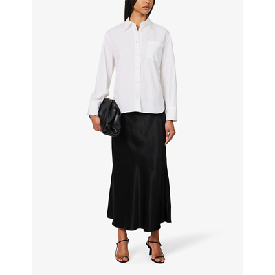Shop Vince Women's Black-001blk Regular-fit Flared-hem Woven Midi Skirt