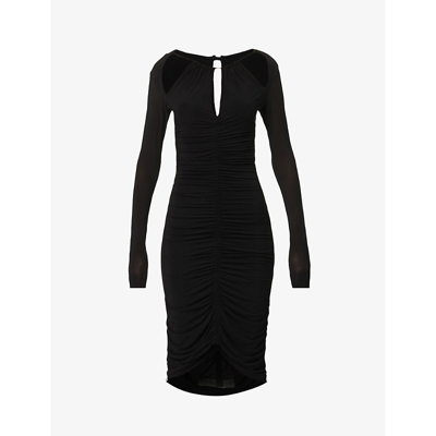 Shop Isabel Marant Womens Black Logane Stretch-woven Midi Dress