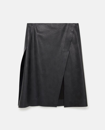 Shop Stella Mccartney Alter Mat Split Front A-line Skirt In Black