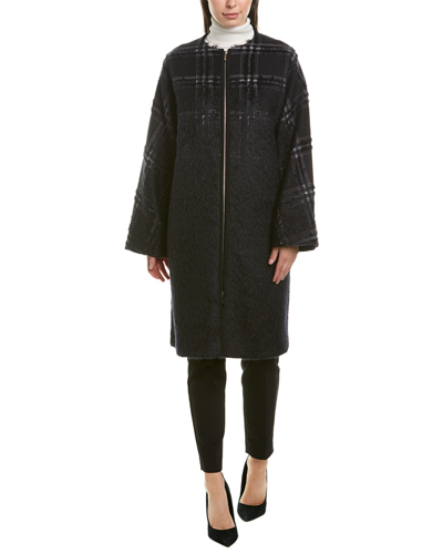 Shop Lafayette 148 New York Alverna Wool & Mohair-blend Coat In Black