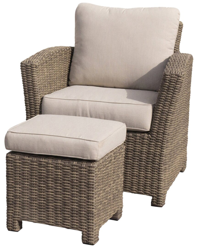 Courtyard Casual Capri 2 Pc Chair & Ottoman Set